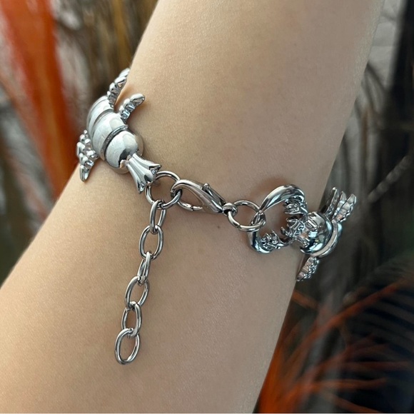 Unisex Silver large double centipede jewelry set - Picture 5 of 6